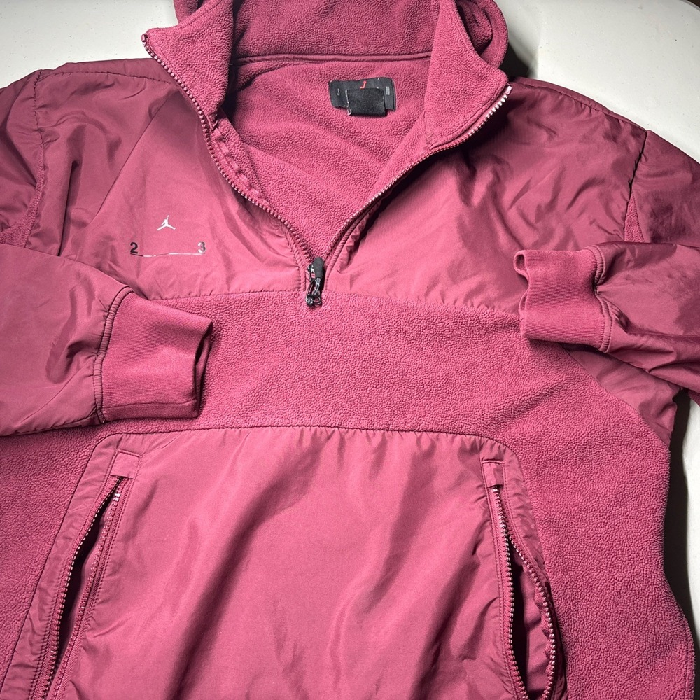 Nike Air JORDAN Polartec 1/4 Zip Pullover Maroon Men's M Fleece Lined DV1591-680